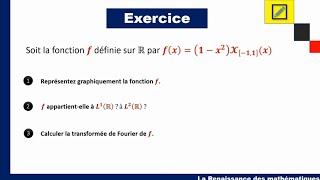 Transformation de Fourier  Exercice corrigé [upl. by Amikehs727]