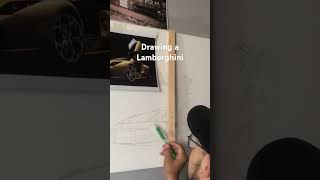 Drawing a Lamborghini lamborghini painting drawing artist arylicpainting lamborghini [upl. by Lenrow]