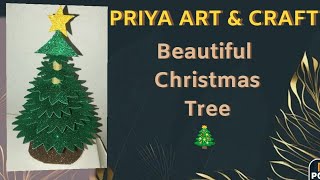 christmas tree craft glitter paper christmastree merrychristmas diy craft [upl. by Sower594]