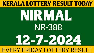 Kerala lottery result today Nirmal nr388 lotterykerala lottery result today 12724 lottery [upl. by Ykcub669]