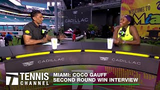 Coco Gauff on Rain Delays and Escape Rooms  Miami 2R [upl. by Elak]