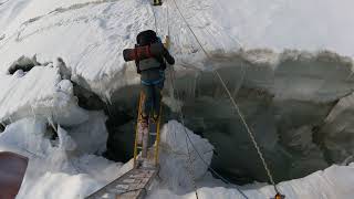 Peak Lenin Expedition July 2023  6 Climbing to Camp 2 Crevasse Crossing [upl. by Cavuoto]