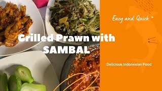 INDONESIAN FOOD RECIPES  Grilled Prawn  Sambal with Vinegar short video 🏴󠁧󠁢󠁥󠁮󠁧󠁿🇨🇭🇺🇸 [upl. by Karol]