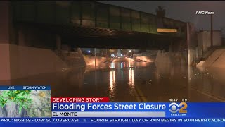 Flooded Garvey Avenue In El Monte Closed Until Further Notice [upl. by London]