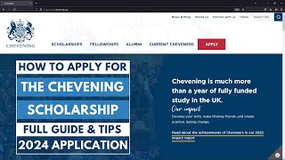 How to Apply for the Chevening Scholarship 2024  FULL GUIDE amp TIPS [upl. by Enautna]