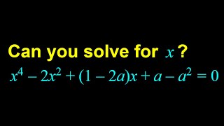 Solving a quartic equation with parameters [upl. by Dnaloy]