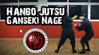 Ninjutsu  Hanbō Jutsu  Ganseki Nage Kukishinden Ryū [upl. by Clancy]