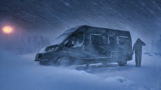 Surviving an Extreme Ice Blizzard  Freezing Snow Storm  Cozy Winter Van Life Camping vanlife [upl. by Ahsasal]