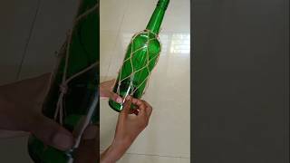 Bottle jute rope hanging🪴 beerbottlecraft bestoutofwaste diyplanters aarthivlogs [upl. by Hennahane188]