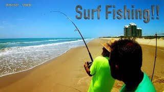 South Padre Island SURF FISHING [upl. by Leerzej]