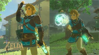 quotNEWquot Champions Leathers and Lowered Hylian Hood from TOTK in Breath of the Wild BOTW MODS [upl. by Sirtimid703]