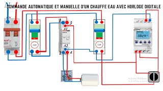 COMMANDE AUTOMATIQUE ET MANUELLE DquotUN CHAUFFE EAU AVEC HORLOGE DIGITALE [upl. by Asilat839]