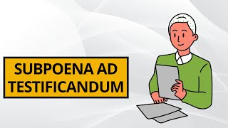 Subpoena Ad Testificandum Legal Meaning  What is Subpoena Ad Testificandum [upl. by Anear]