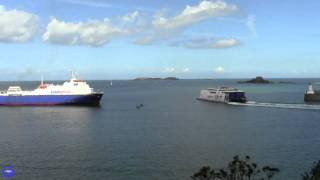 Condor Ferries  Commodore Goodwill Arrivée triomphale à St Malo [upl. by Elehcor]