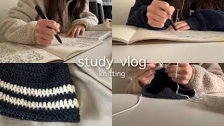 【study vlog】編み物 diary🧵｜3days2languagesknitting diary [upl. by Eppie]