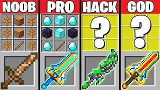 Minecraft Battle SUPER SWORD CRAFTING CHALLENGE  NOOB vs PRO vs HACKER vs GOD Minecraft Animation [upl. by Buford381]