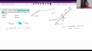 35 PATHFINDER Physics  A small block is sliding on a frictionless inclined plane that is moving [upl. by Garwood958]