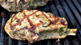 Grilled ThickCut Veal Chops with Herb Marinade [upl. by Eniluj]