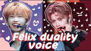 FELIX DUALIDAD DE VOZ AGUDA Y GRAVE  STRAY KIDS The duality of lee felixs voice [upl. by Annohs332]