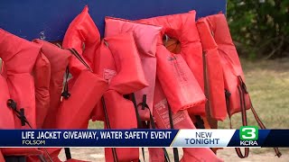 You cant underestimate the water Life jacket giveaway safety demo Friday in Folsom [upl. by Collier]