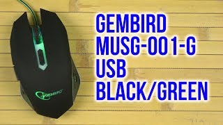 Распаковка Gembird MUSG001G USB BlackGreen [upl. by Adolph]