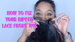 HOW TO FIX YOUR RIPPED LACE FRONT WIG  Teresa Michele [upl. by Raddi]