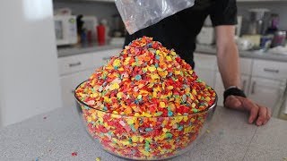 MASSIVE Bowl of Fruity Pebbles Challenge [upl. by Bj901]