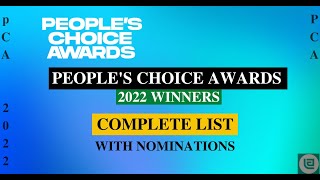 Peoples Choice Awards 2022  Complete Winning List with Nominations [upl. by Inahc]