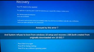 FIX windows 10 winloadexe startup error 2017 [upl. by Carrie]