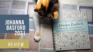 Johanna Basford 2021 Weekly Coloring Planner English edition  Review and flip through [upl. by Kcirneh]