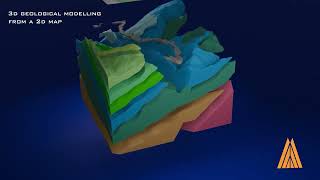 3D Geological Model from a 2D map [upl. by Pitchford201]