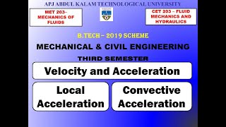 Velocity Acceleration  Local amp Convective Acceleration  KTU  Mechanical amp Civil S3  Module 2 [upl. by Khosrow]