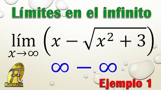 Límites que tienden al infinito  Indeterminación infinito menos infinito ∞∞  Ejemplo 1 [upl. by Rekoob]