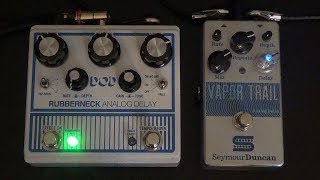 DOD Rubberneck vs Seymour Duncan Vapor Trail  Analog Delay Comparison [upl. by Nertie]