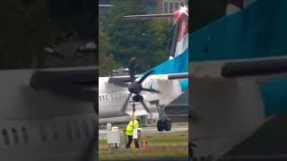 REJECTED TAKEOFF Luxair Dash 8 At London City 😬😨 luxair luxembourg rejectedtakeoff shorts [upl. by Lauralee]