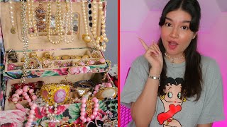 ASMR Vintage Jewelry Show amp Tell HUGE Mystery Lot Jewelry Sounds Whispering CrinklesSOOTHING [upl. by Noimad]