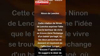 Ninon de Lenclos  Le bonheur de vivre Cest un baiser donné et rendu Avec ce mot perdu d shorts [upl. by Ahseinad]