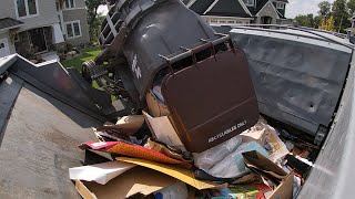 Garbage Truck Hopper POV Peterbilt McNeilus ZR on Recycling [upl. by Acinej]