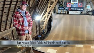 Wisconsin barn houses tallest public halfpipe in North America [upl. by Ahsei366]