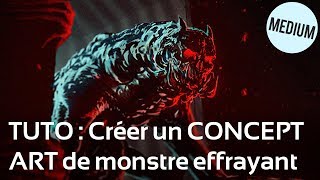 TUTO  Comment créer un CONCEPT ART DE MONSTRE EFFRAYANT [upl. by Leonid]