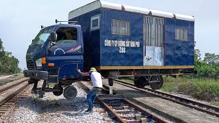 Riding Cheapest Rail Truck of Vietnam [upl. by Ahsikan452]