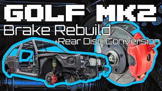 MK2 VW Full Brake Rebuild Rear Disc Conversion Walkthrough and Proportioning Valve Explained [upl. by Laurianne480]