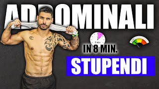 Addominali STUPENDI in 8 MINUTI  Scheda completa [upl. by Lukin254]