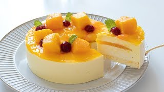 マンゴームースケーキの作り方 NoBake Mango Mousse Cake｜HidaMari Cooking [upl. by Nyllewell]