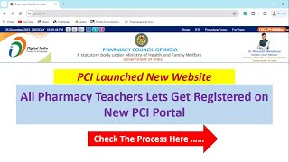 Faculty Registration Process  New PCI Website [upl. by Midge]