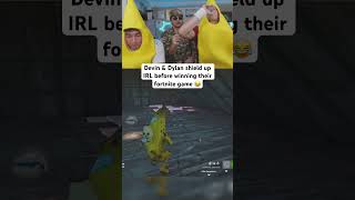 Devin amp Dylan shield up IRL before winning their fortnite game 😂 [upl. by Llenahc128]