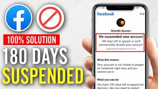 We Suspended Your Facebook account 180 Days left to Appeal Disable your account  Solution [upl. by Sipple]