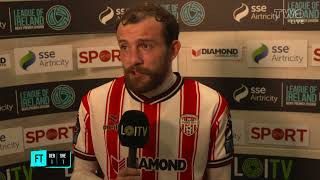 Paul McMullan after Derry City 11 Shelbourne [upl. by Enedan132]