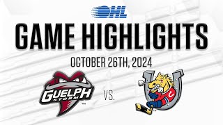 OHL Highlights Guelph Storm  Barrie Colts Oct 26 2024 [upl. by Zetta]