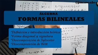 Formas bilineales definición signatura diagonalización y descomposiciones de Sylvester y Witt [upl. by Vincent]